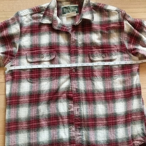 Vintage Field & Stream Flannel Shirt Red Plaid XL - Picture 6 of 11
